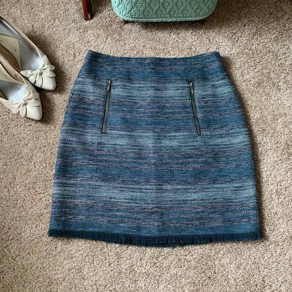 Loft Teal Textured Mini Skirt